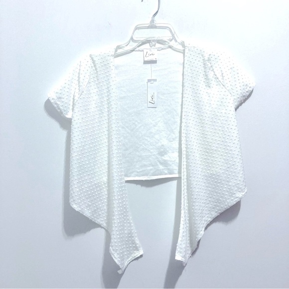 🆕 Livi by Olivia Rae Open Front Cropped White Shrug - Picture 1 of 5